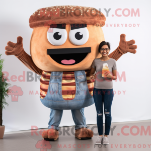 Brun hamburger maskot...