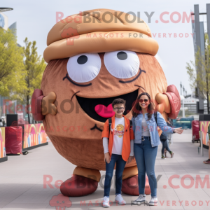 Hnědý hamburger maskot...