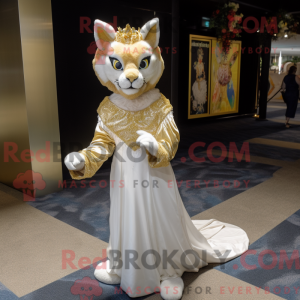Gold Bobcat mascot costume...