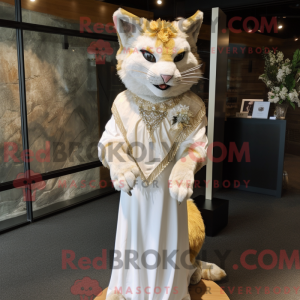 Gold Bobcat mascot costume...