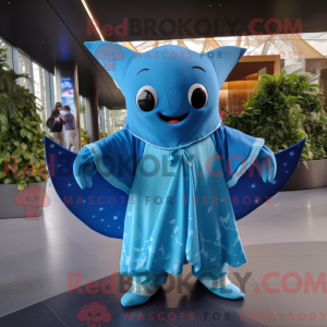 Blue Manta Ray maskot...