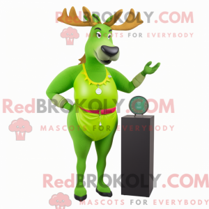 Lime Green Elk maskot...