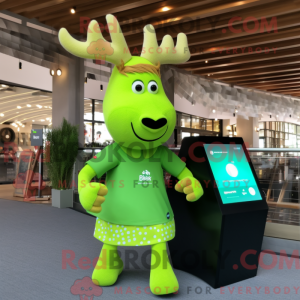 Lime Green Elk mascot...