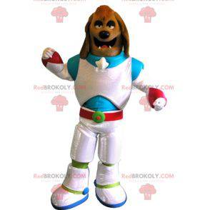 Brown dog mascot dressed as a cosmonaut - Redbrokoly.com