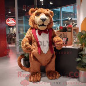 Red Smilodon mascot costume...