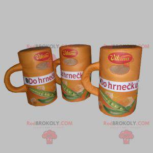 3 mascotes de sopa. 3 tigelas de sopa - Redbrokoly.com