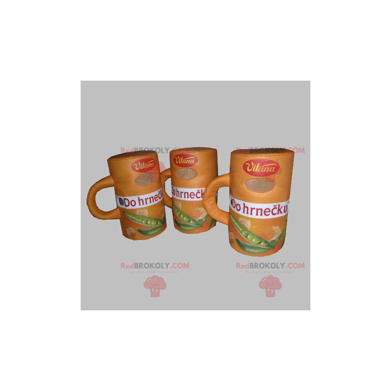 3 mascotte di zuppa. 3 ciotole - Redbrokoly.com