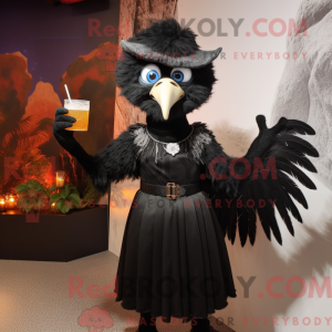 Sort Harpy maskot kostume...