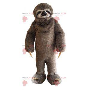 Hairy brown and white sloth mascot - Redbrokoly.com