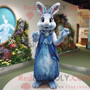 Blue Wild Rabbit maskot...