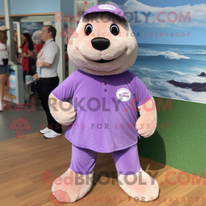 Purple Seal mascottekostuum...