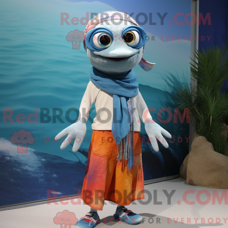 Fantasia de mascote de Barracuda com calça capri e cachecóis - Mascotes Barracudas - REBROKO_218898 - RedBrokoly.com
