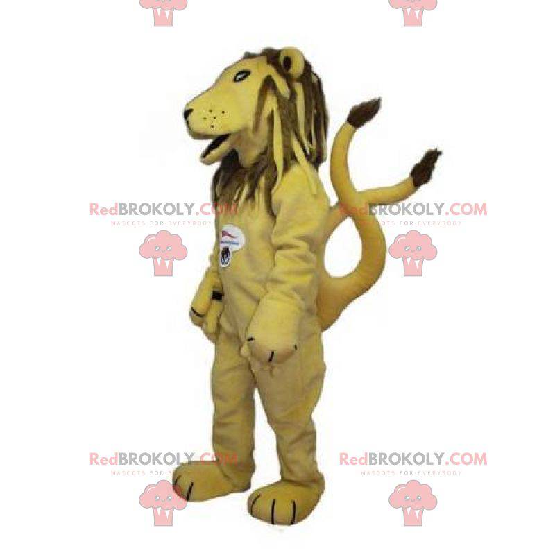 Mascota de león tigre amarillo y marrón - Redbrokoly.com