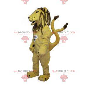 Gul och brun tigerlejonmaskot - Redbrokoly.com