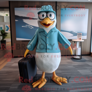 Teal Gull maskotdraktfigur...