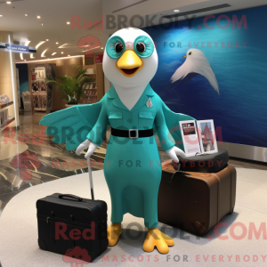 Teal Gull maskotdraktfigur...