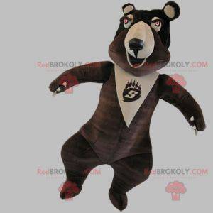 Mascote urso marrom e bege muito engraçado - Redbrokoly.com