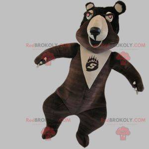 Mascotte d'ours marron et beige très rigolo - Redbrokoly.com