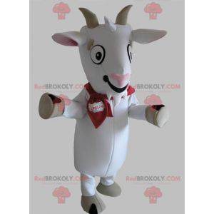 Mascotte de chèvre de biquette blanche et grise - Redbrokoly.com
