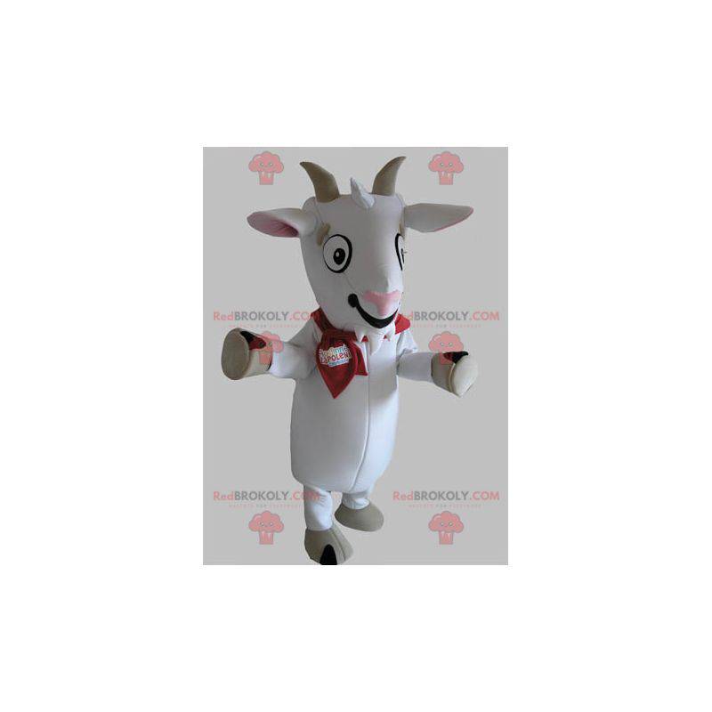 Capra mascotte capra bianca e grigia - Redbrokoly.com