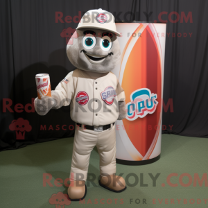 Tan Soda Can maskot kostume...