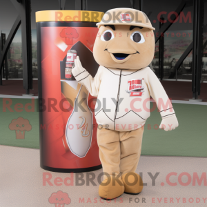 Tan Soda Can maskot kostume...