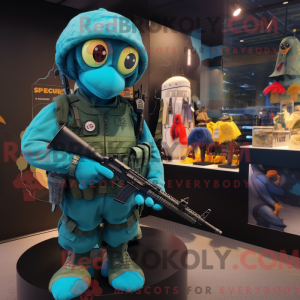 Postava maskota Teal Sniper...