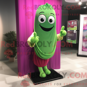 Magenta Green Bean maskot...