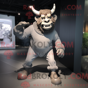 Gray Minotaur mascot...