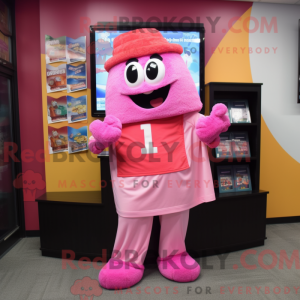 Pink Lasagna mascot costume...