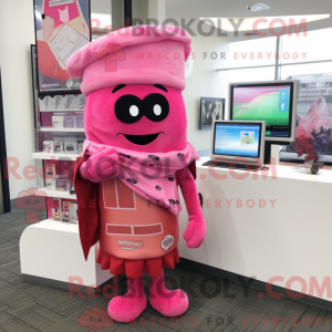 Rosa lasagne-maskotkostyme...