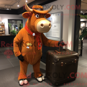 Rust Jersey Cow maskot...