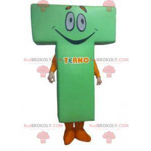 Mascotte a forma di lettera T verde e arancione - Redbrokoly.com