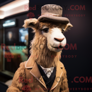 Brun angora geit maskot...