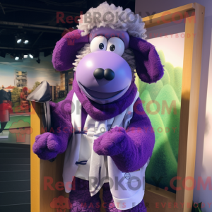 Purple Sheep mascot costume...