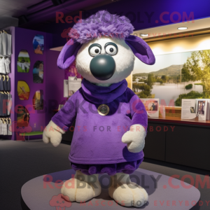 Purple Sheep mascot costume...