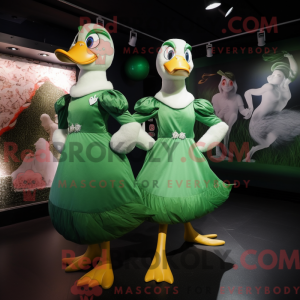 Green Swans mascot costume...