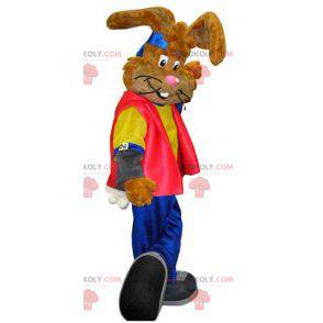 Mascot of the famous Nesquick rabbit. Brown rabbit mascot -