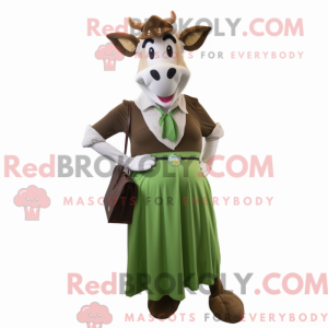 Olive Guernsey Cow maskot...