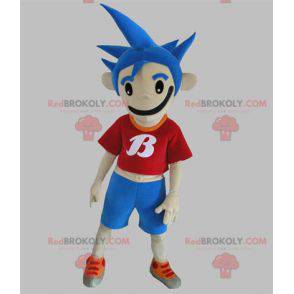 Boy mascot with blue hair - Redbrokoly.com