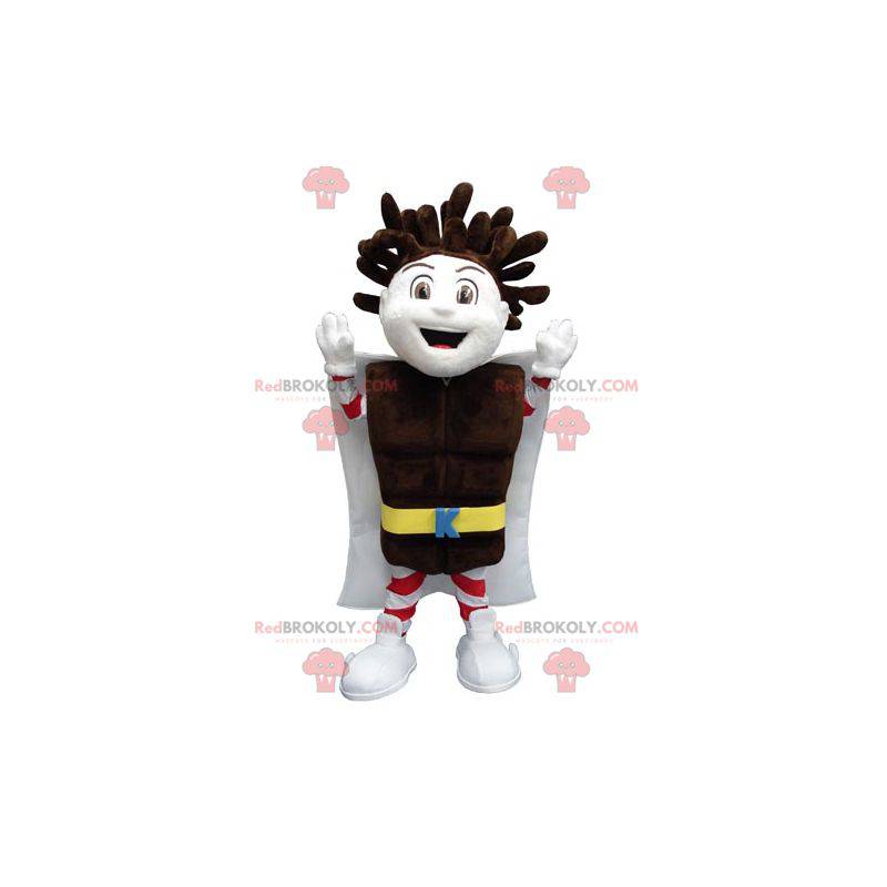 Mascota de niño Kapo Chocolate con una barra de chocolate -