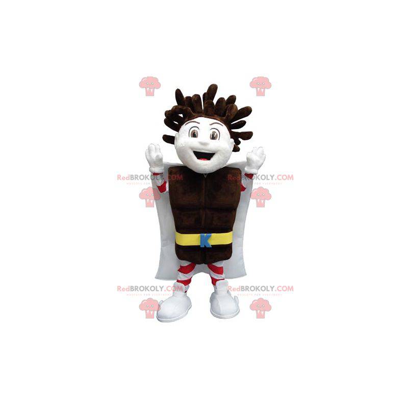 Mascota de niño Kapo Chocolate con una barra de chocolate - Mascota de niño Kapo Chocolate con una barra de chocolate -