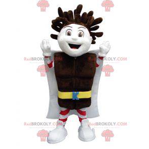 Mascotte de Kapo Chocolate garçon avec une tablette de chocolat