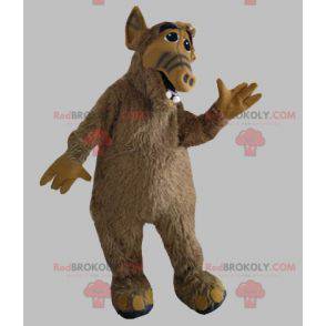 Half famous brown and hairy monster mascot - Redbrokoly.com