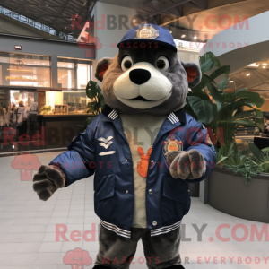 Navy Salmon mascot costume...