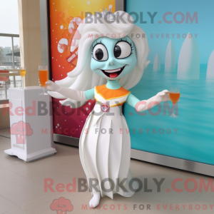 Hvid Ceviche maskot kostume...