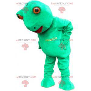 Mascote sapo verde gigante e engraçado - Redbrokoly.com