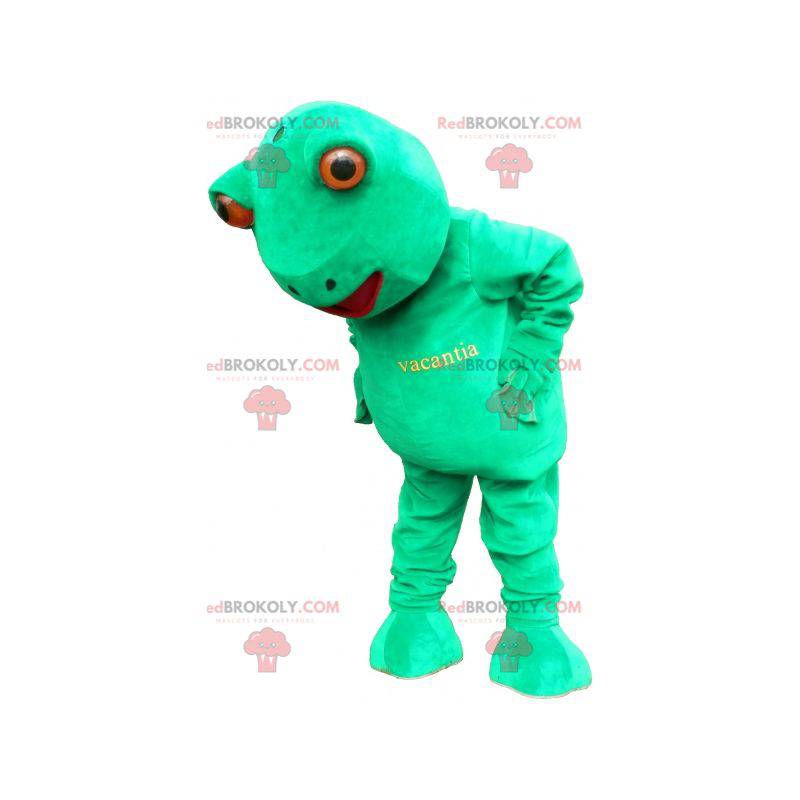 Mascote sapo verde gigante e engraçado - Redbrokoly.com