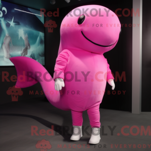 Máscara de baleia magenta...
