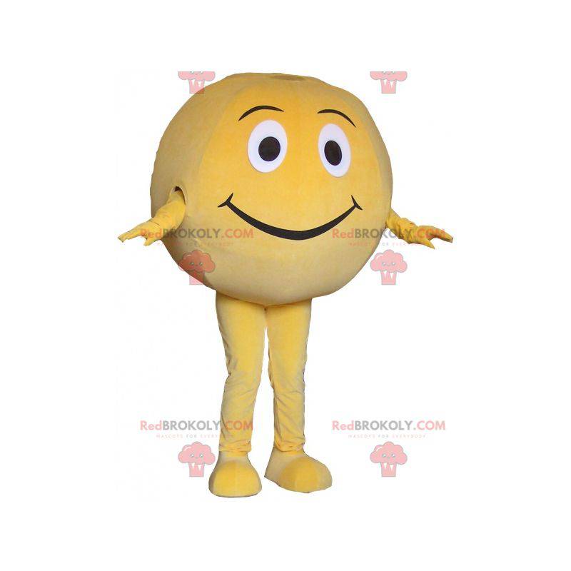 Mascotte de boule jaune géante. Mascotte ronde - Redbrokoly.com